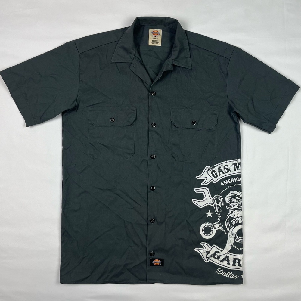 Dickies Dark Gray Casual Button Down Shirt